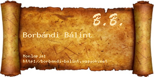 Borbándi Bálint névjegykártya